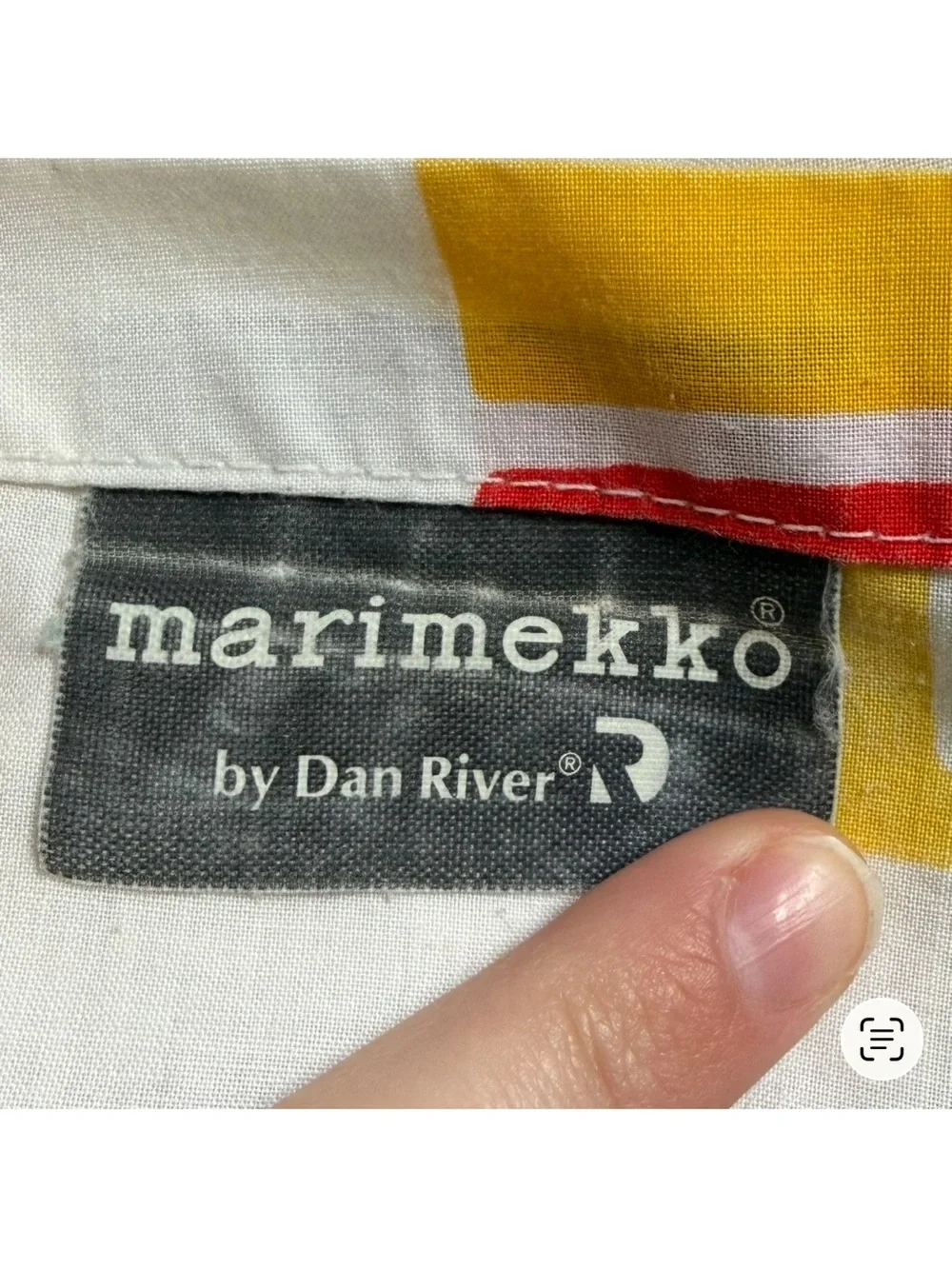 Vintage 1982 Marimekko Dan River Bo Boo Schoolhouse Pillow Case Primary Colors